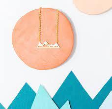 Mountain Range Necklace Gold