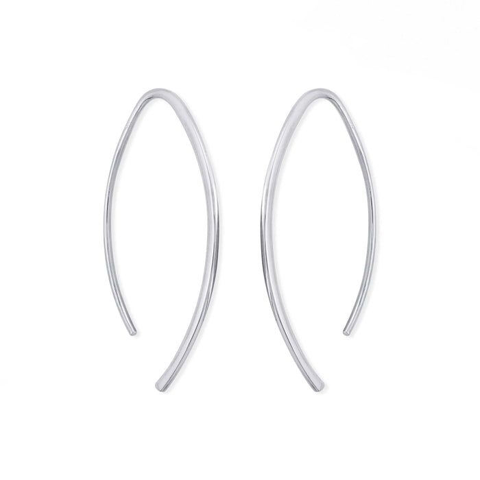 Sterling Silver Curved Hoop Earrings
