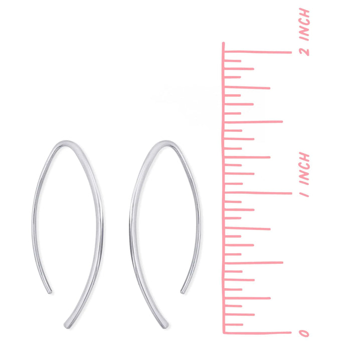 Sterling Silver Curved Hoop Earrings