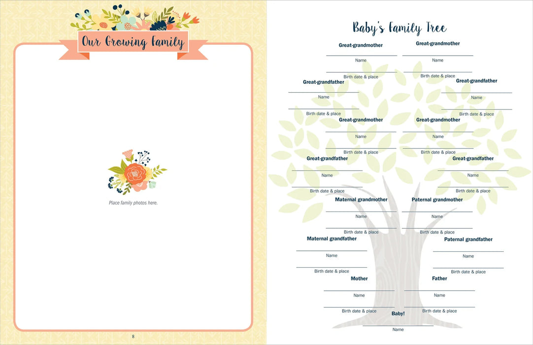 Baby Book the First 5 years Floral