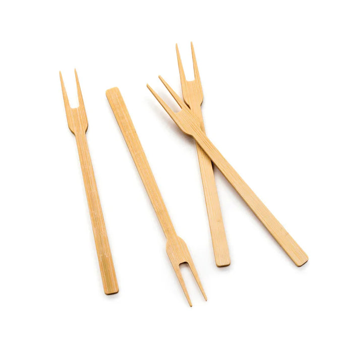 Bamboo 6" Appetizer Forks - 50 Count