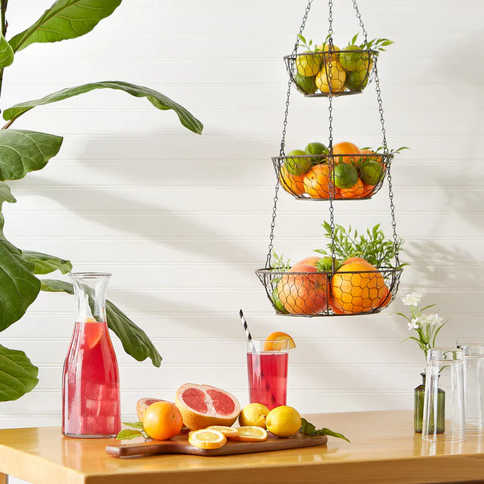 Chicken Wire 3 Tier Hanging Baskets