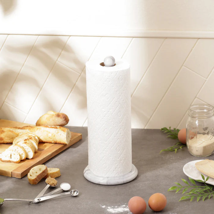 White Marble Paper Towel Holder