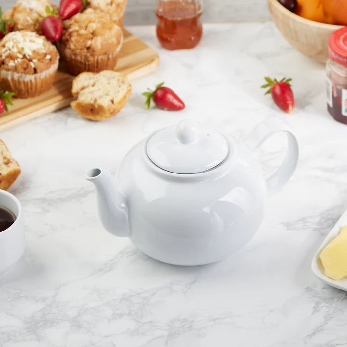 Stoneware Teapot White 16oz