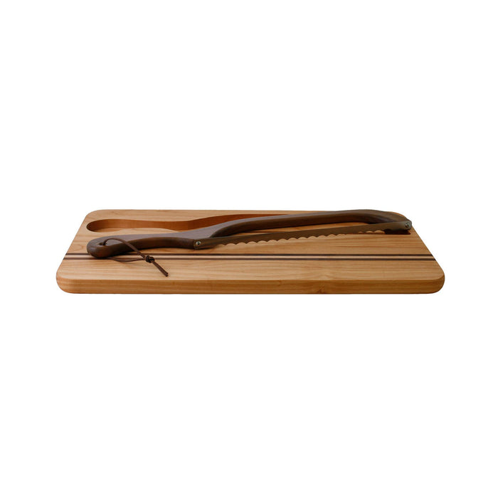 Deluxe Bread Knife Board with Walnut Bread Slicer