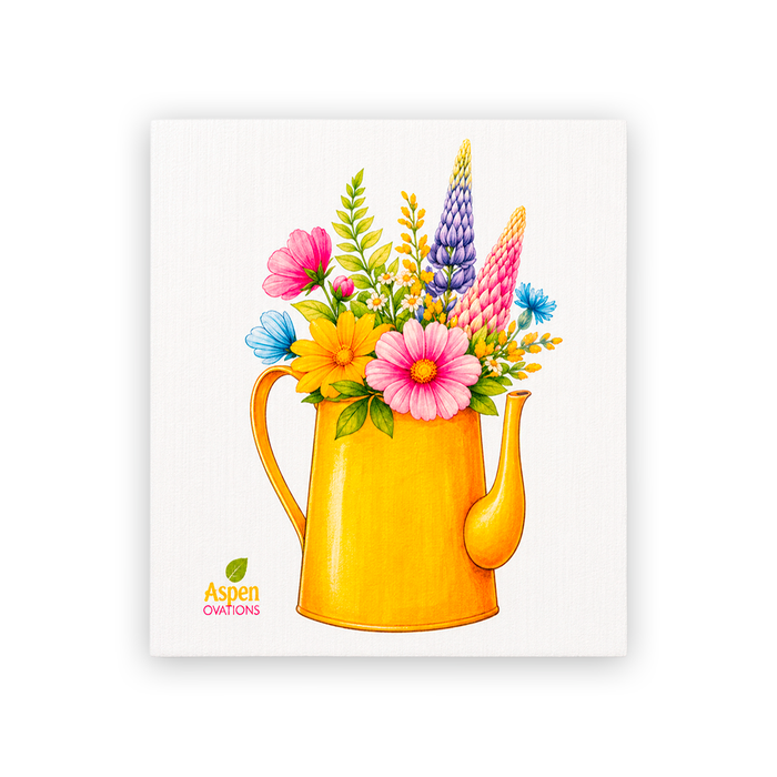 Wildflowers  Watering Can Dishcloth |  Kitchen eco Cloths