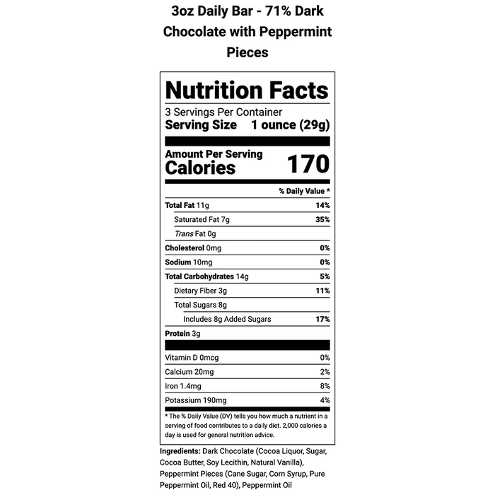 71% DARK CHOCOLATE WITH PEPPERMINT
