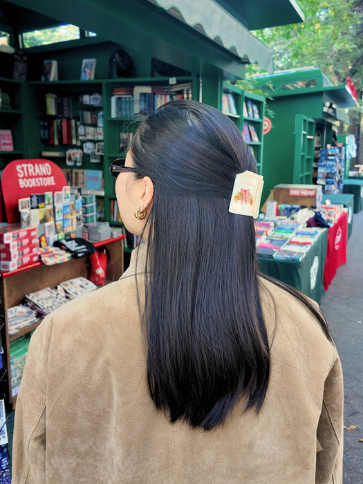 Hand-painted Recipes Book Claw Hair Clip | Eco-Friendly