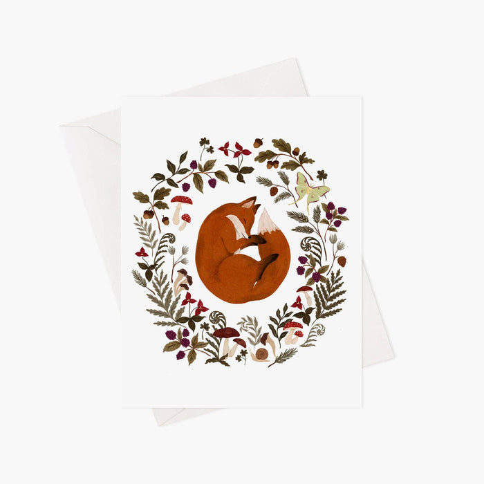 Renard endormi - Carte de souhaits