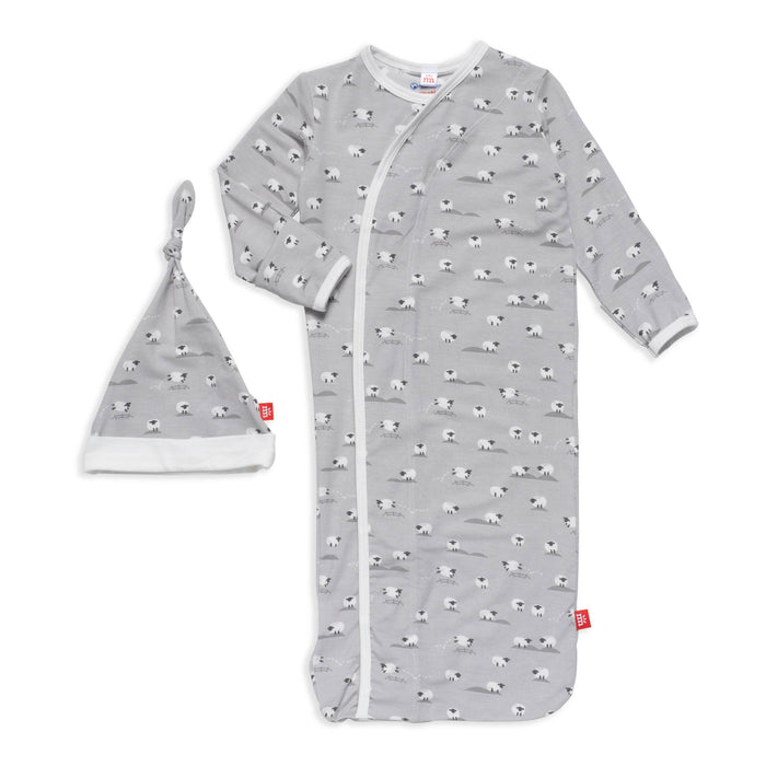 BAA BAA BABY GRAY MODAL MAGNETIC GOWN SET