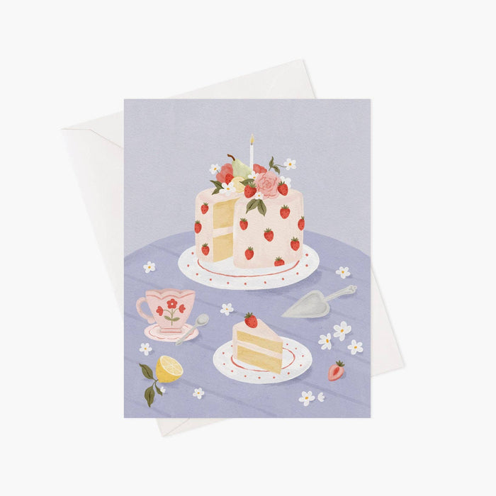 Gâteau aux fraises - Carte de souhaits
