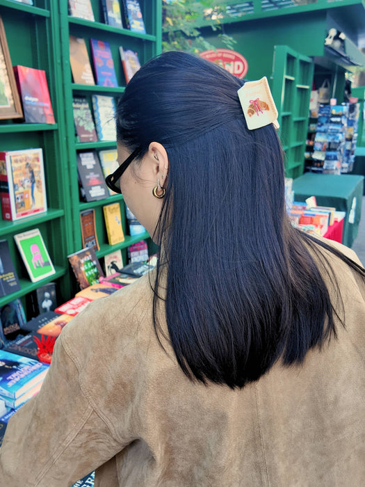 Hand-painted Recipes Book Claw Hair Clip | Eco-Friendly