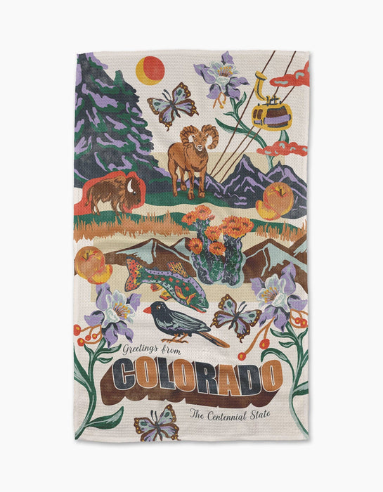 Greetings From Colorado Tea Towel
