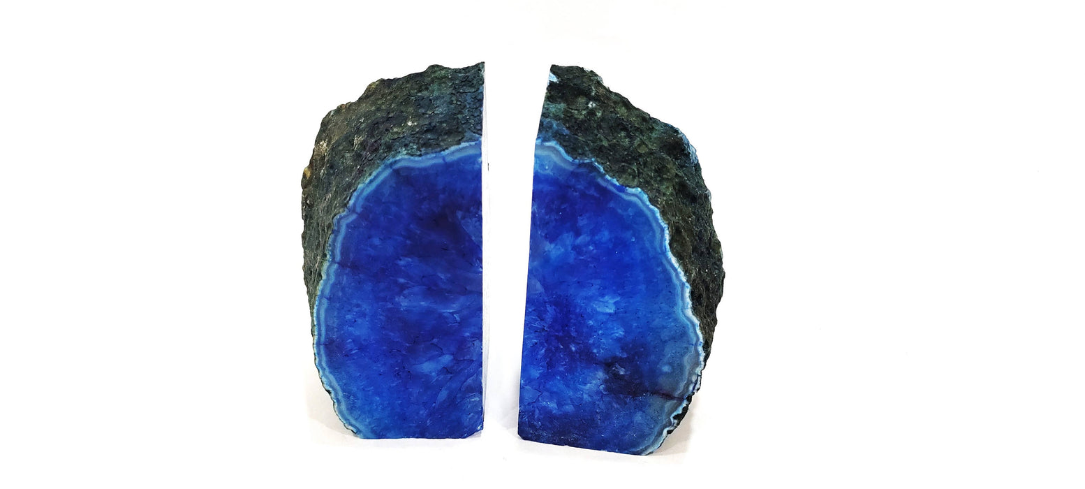 Blue Agate Bookends