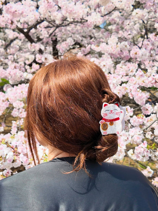 Hand-painted Lucky Cat Claw Hair Clip | Eco-Friendly