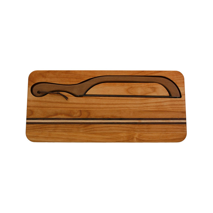 Deluxe Bread Knife Board with Walnut Bread Slicer