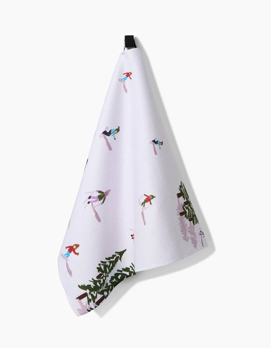 Winter Skiing Trip Tea Towel