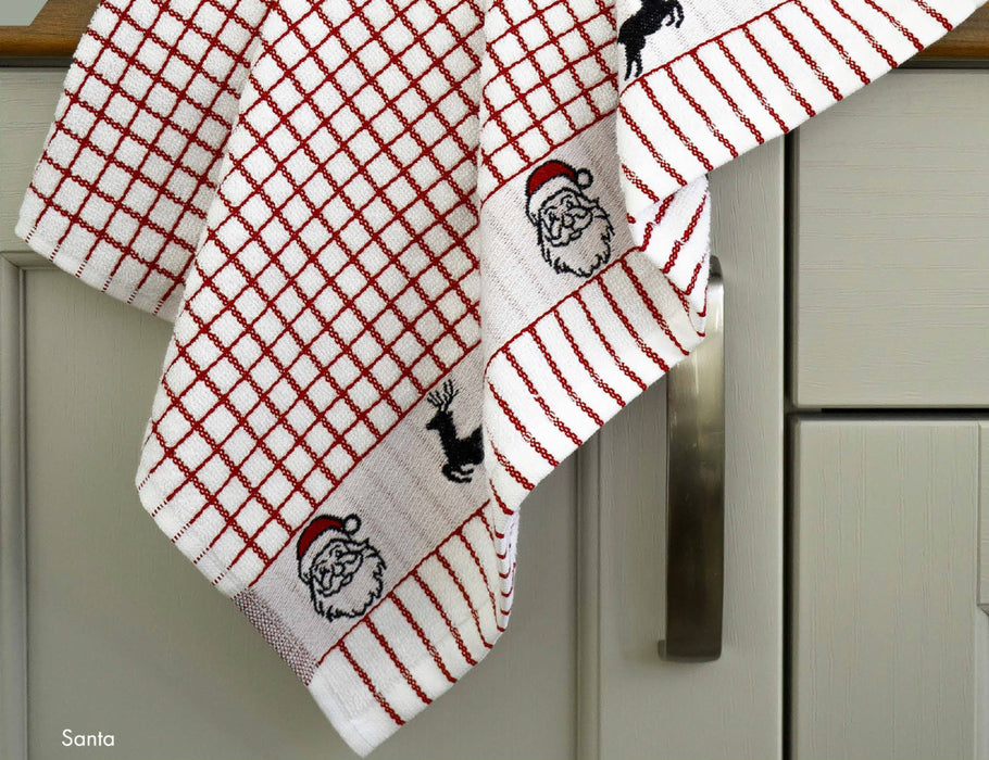 Poli-Dri Jacquard Tea Towel - Santa