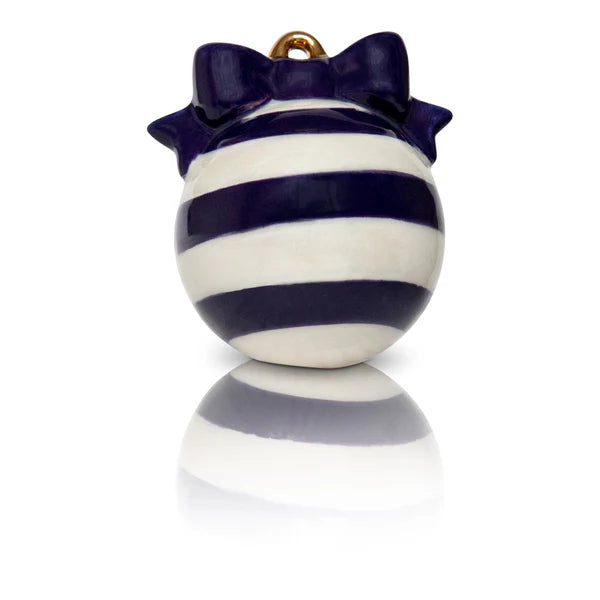 A424 Deck the Halls -- Blue Striped Ornament Mini