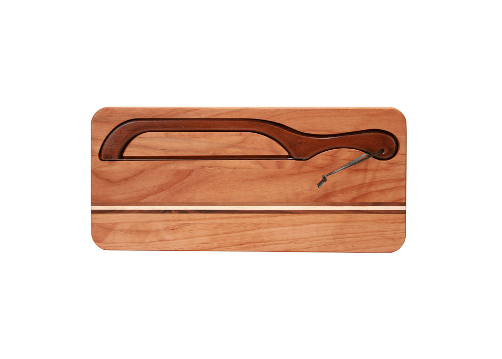 Deluxe Bread Knife Board with Walnut Bread Slicer