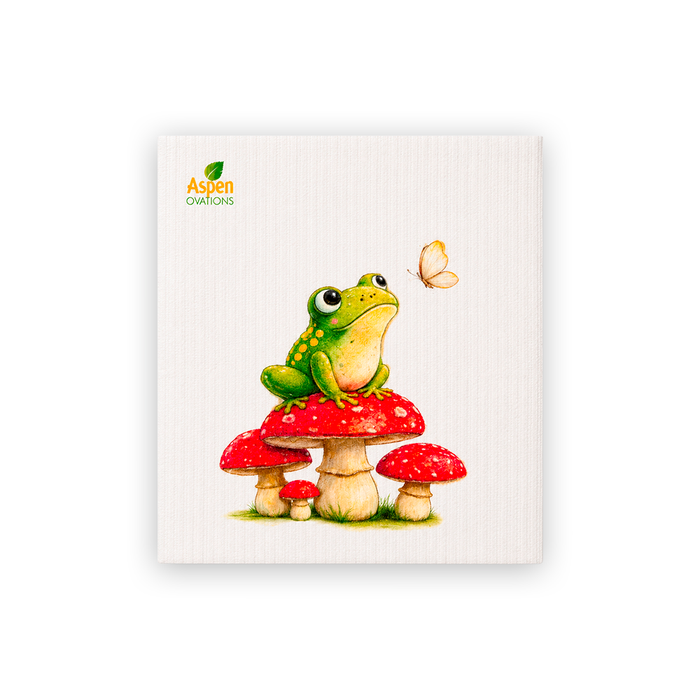 Frog & Mushroon Swedish Dishcloth |  Kitchen eco Cloths