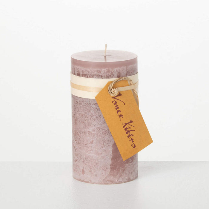 Timber Pillar Candle Pink 6"