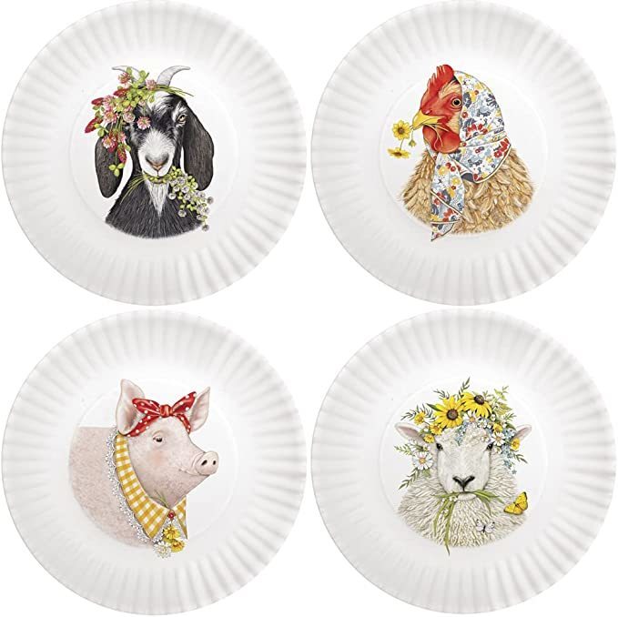 Farmhouse Animals Melamine Plates