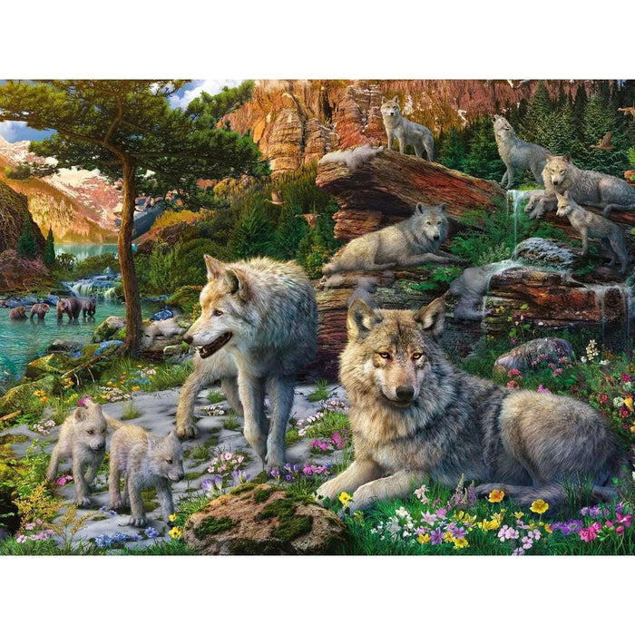 1500 Pc Puzzles Rgs Wolves 1500 pc Wolves in Spring Puzzle — fabulagifts