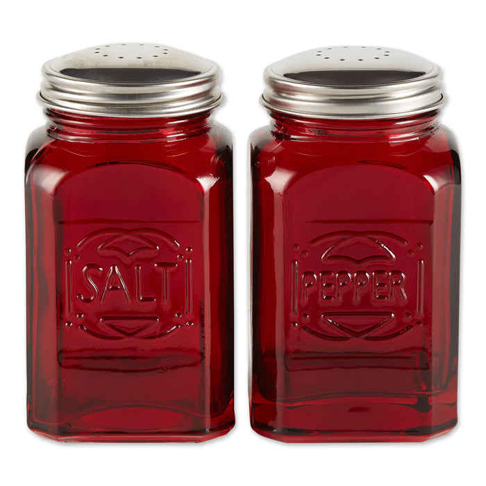 Retro Salt and Pepper Shakers Red