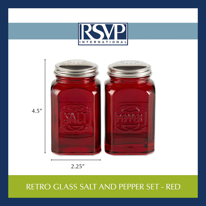Retro Salt and Pepper Shakers Red