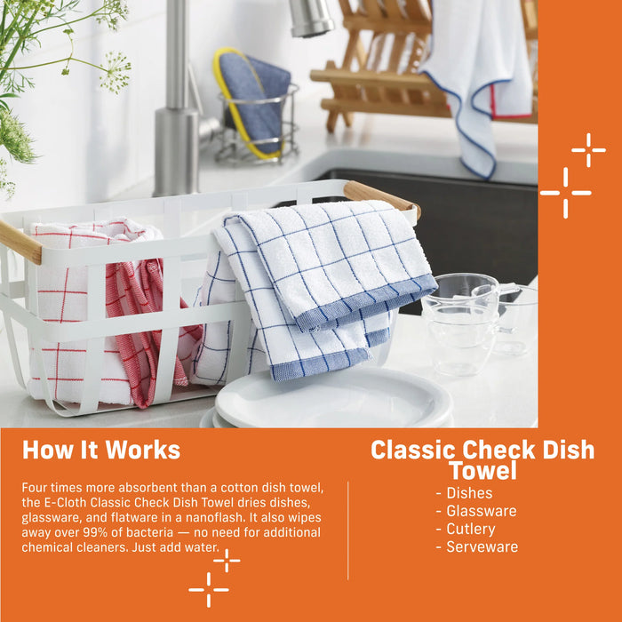 Classic Check Dish Towel Blue