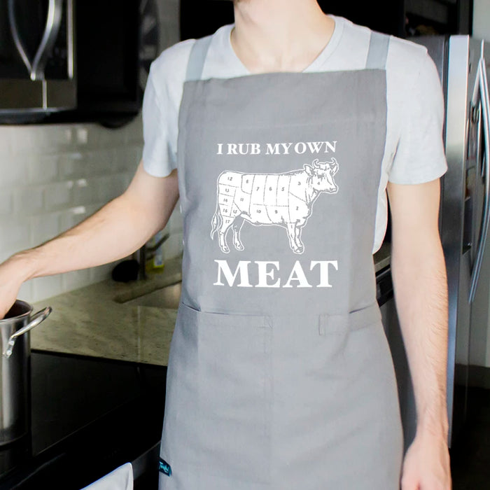 Rub My Own Meat Grey Apron