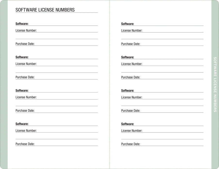 Eucalyptus Address and Password Logbook
