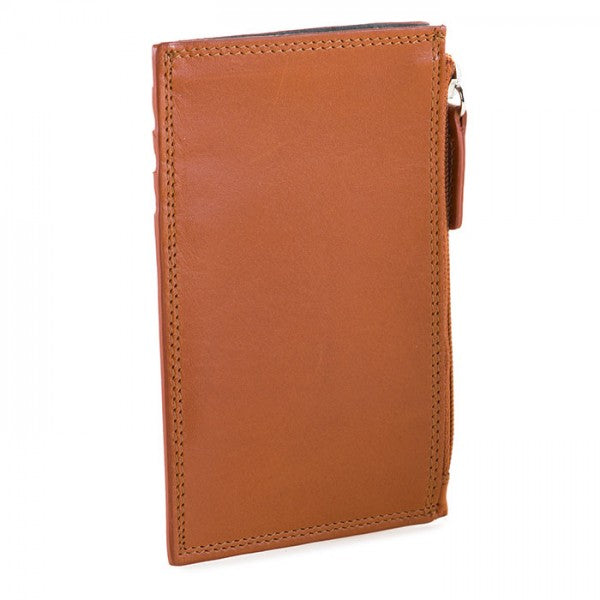 Credit Card Holder Zip Section Tan/Olive