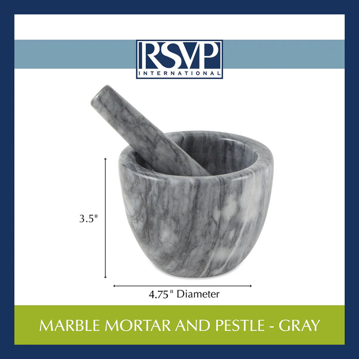Grey Marble Mortar & Pestle