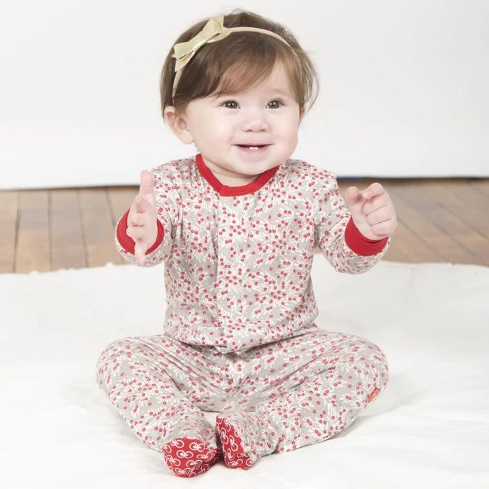 Berry Holly Footie 6-9M