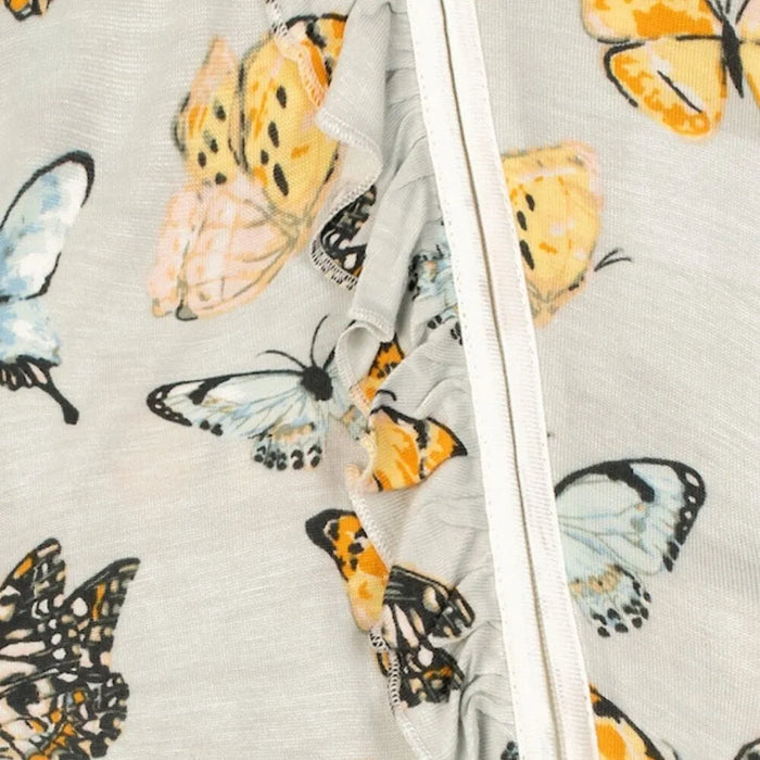 Ruffled Footed Romper Butterfly 3-6mos