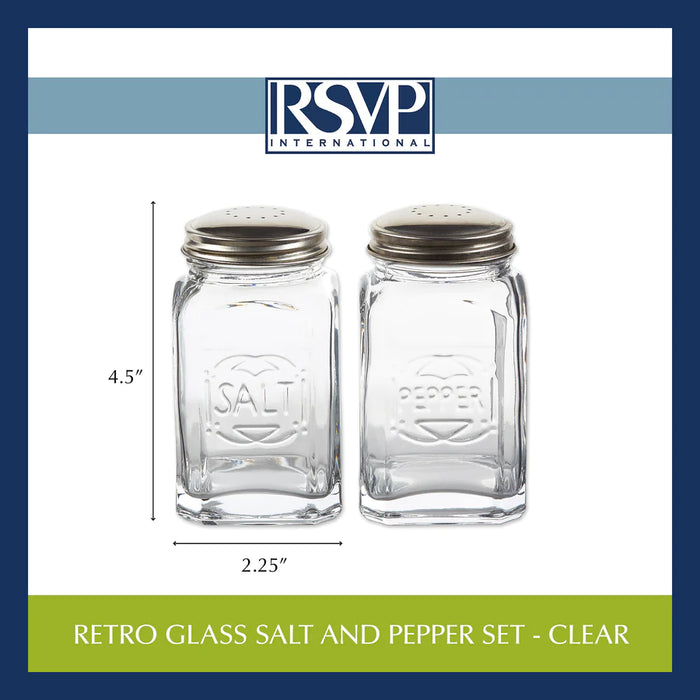 Retro Salt ans Pepper Shakers Clear
