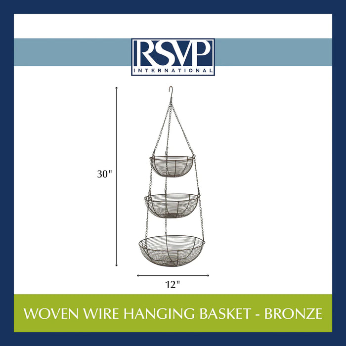 Bronze Woven Hanging Basket