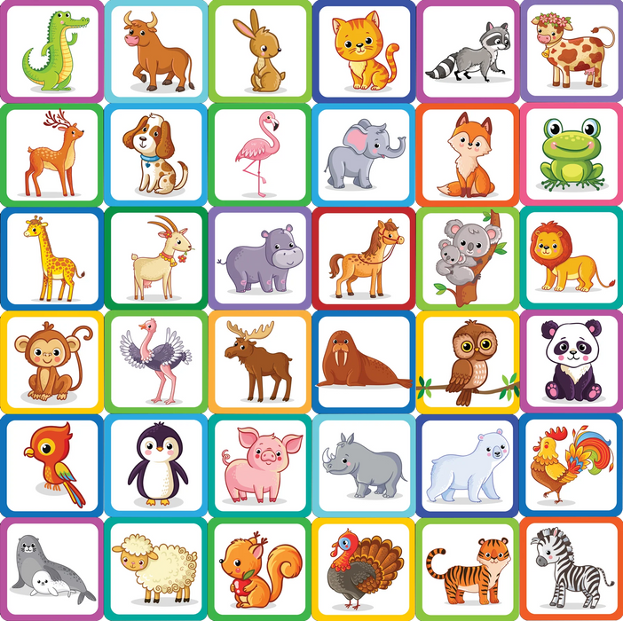 Animals Memory Match Game