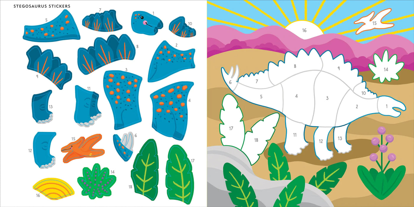 Color By Sticker Dinosaurs