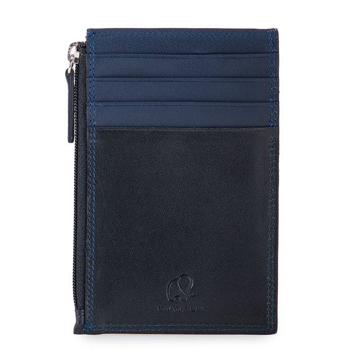 Credit Card Holder Zip Section Black