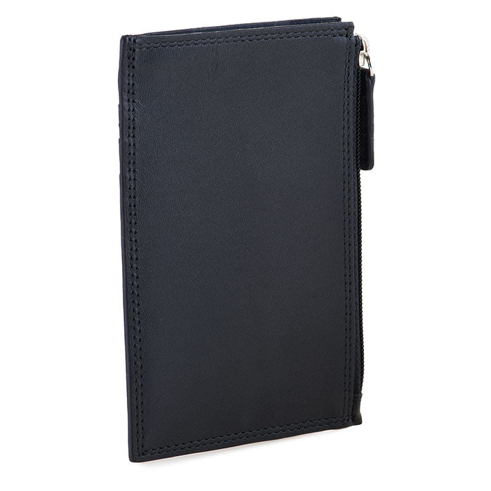 Credit Card Holder Zip Section Black