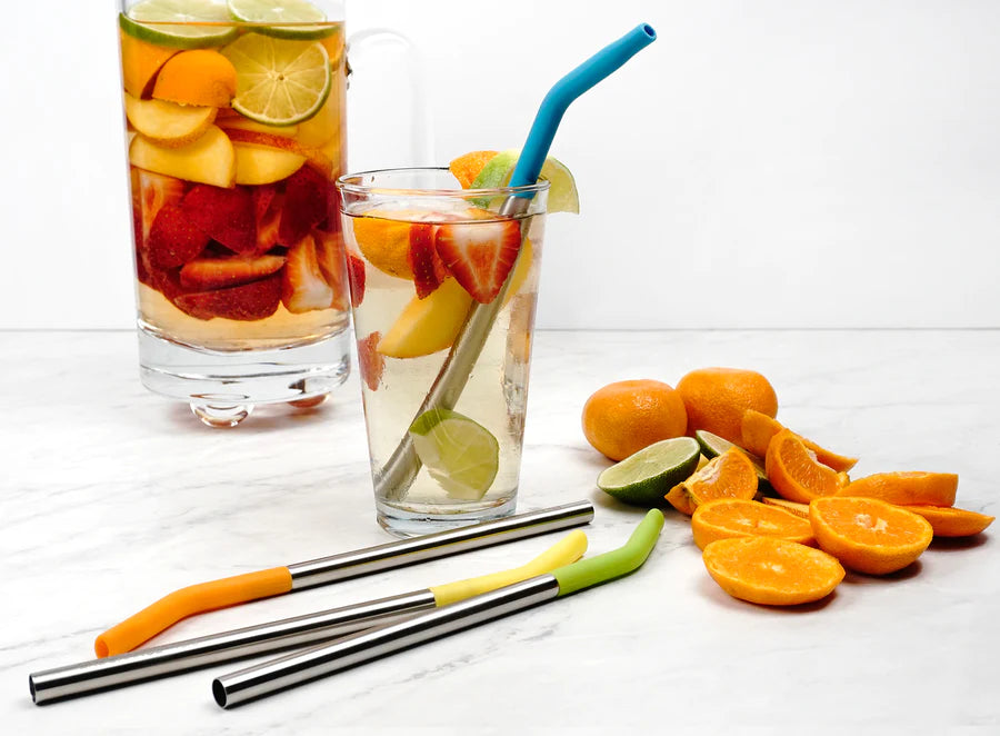 Silicone Tip Straws Set of 4