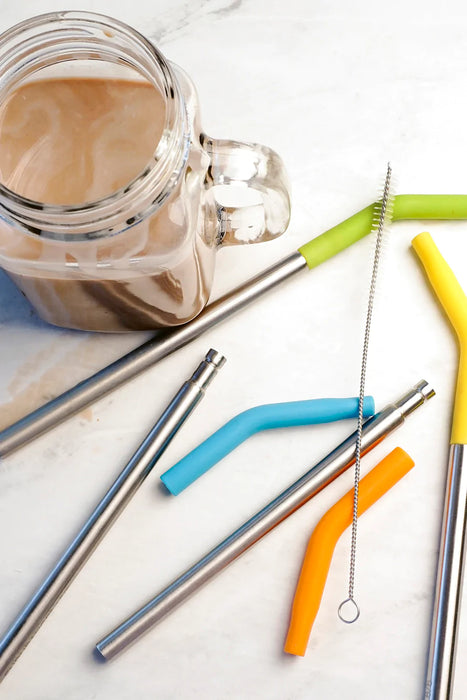 Silicone Tip Straws Set of 4