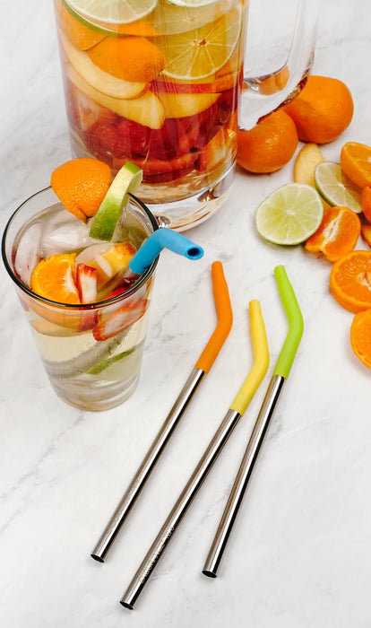 Silicone Tip Straws Set of 4