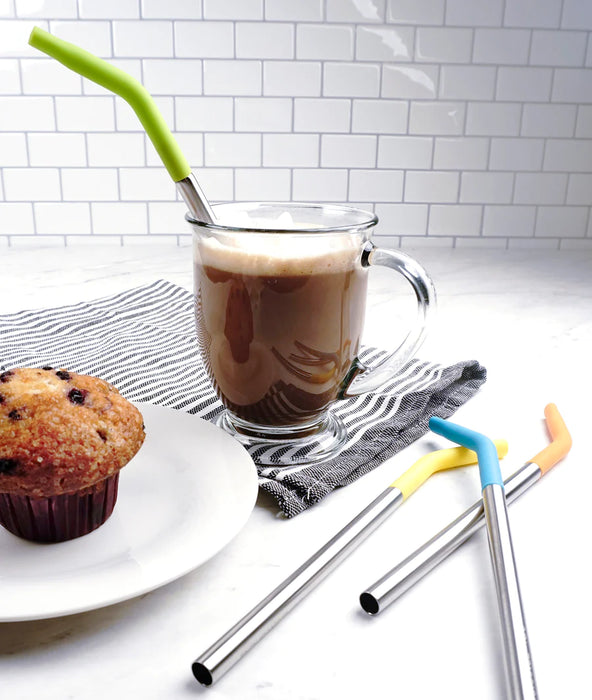 Silicone Tip Straws Set of 4