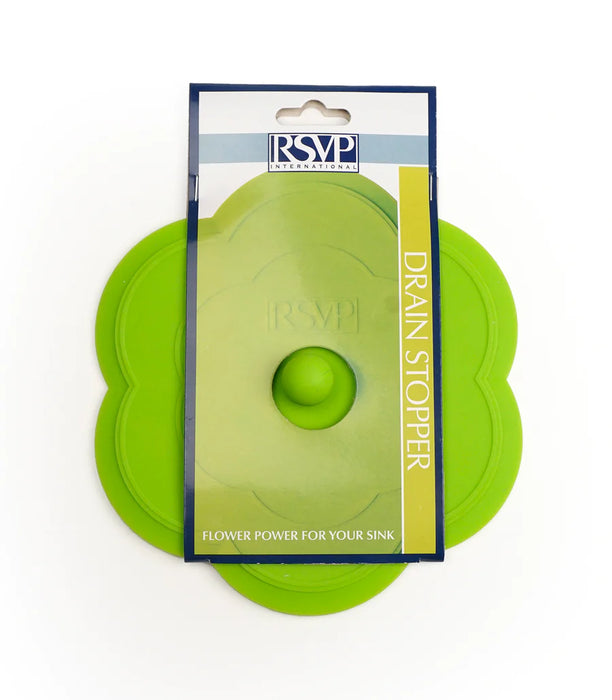 Silicone Drain Stopper Green Flower
