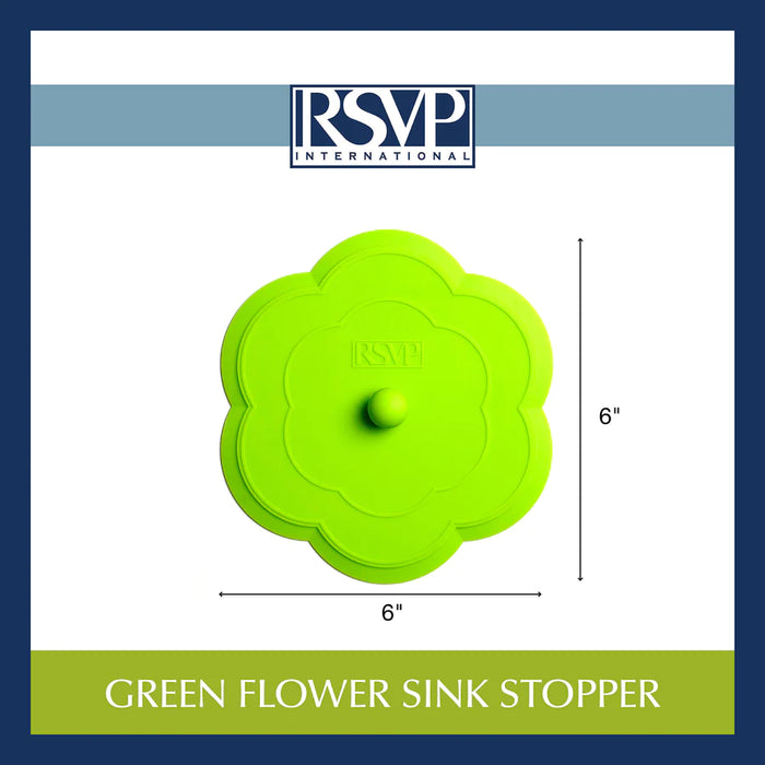 Silicone Drain Stopper Green Flower
