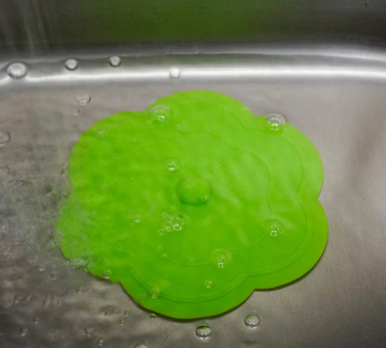 Silicone Drain Stopper Green Flower